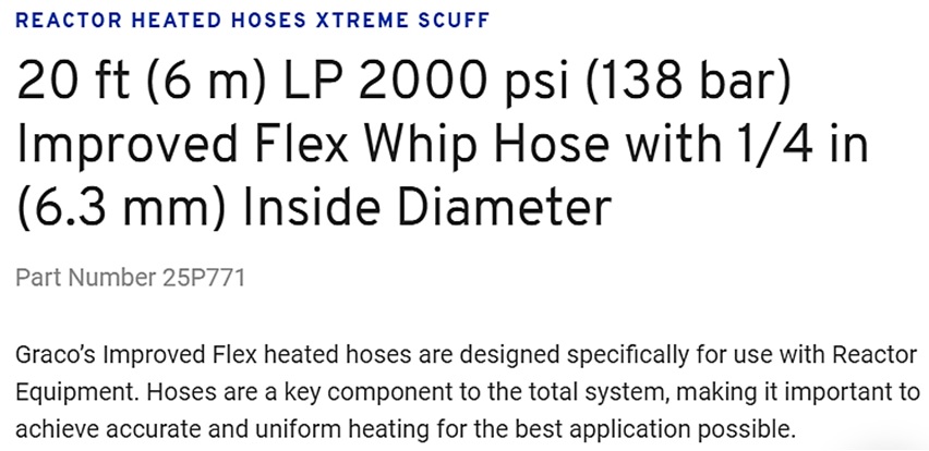 GRACO WHIP HOSE